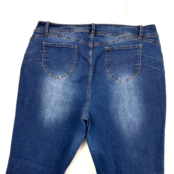 Fearless by Ashley Stewart Skinny Jean Women's size 20 Tall Dark Blue Denim jean - Picture 4 of 4